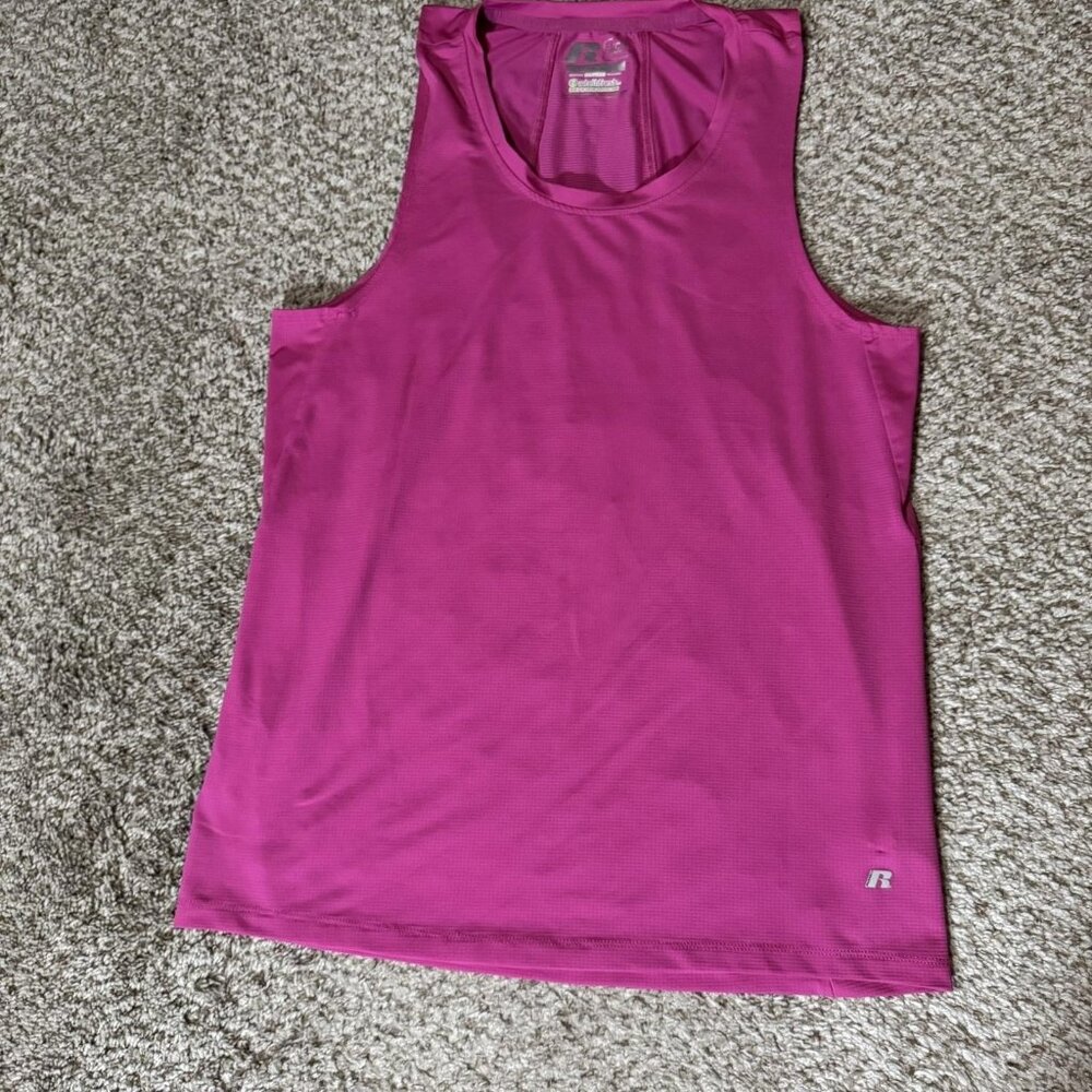 Russell Athletic Tank Top Mens Small Pink Dri-Power 360 Running Shirt Athletic